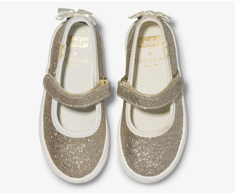 Slip On Παιδικα - Keds Kate Spade New York Sloane Mj Glitter - Χρυσο Χρωμα - PJKOT2348